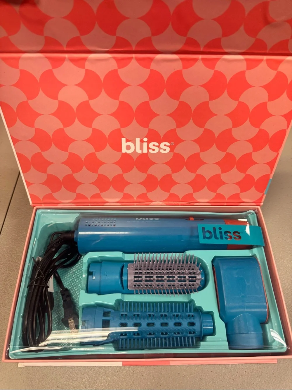 Bliss 3-in-1 Hair Styler - Blue with Rose Accent